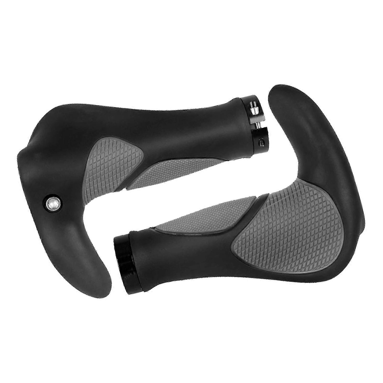 2pcs Handlebar Grip Non-slip Ergonomic Design Pattern Texture Soft Rubber Bicycle Grip For Mountain Bike