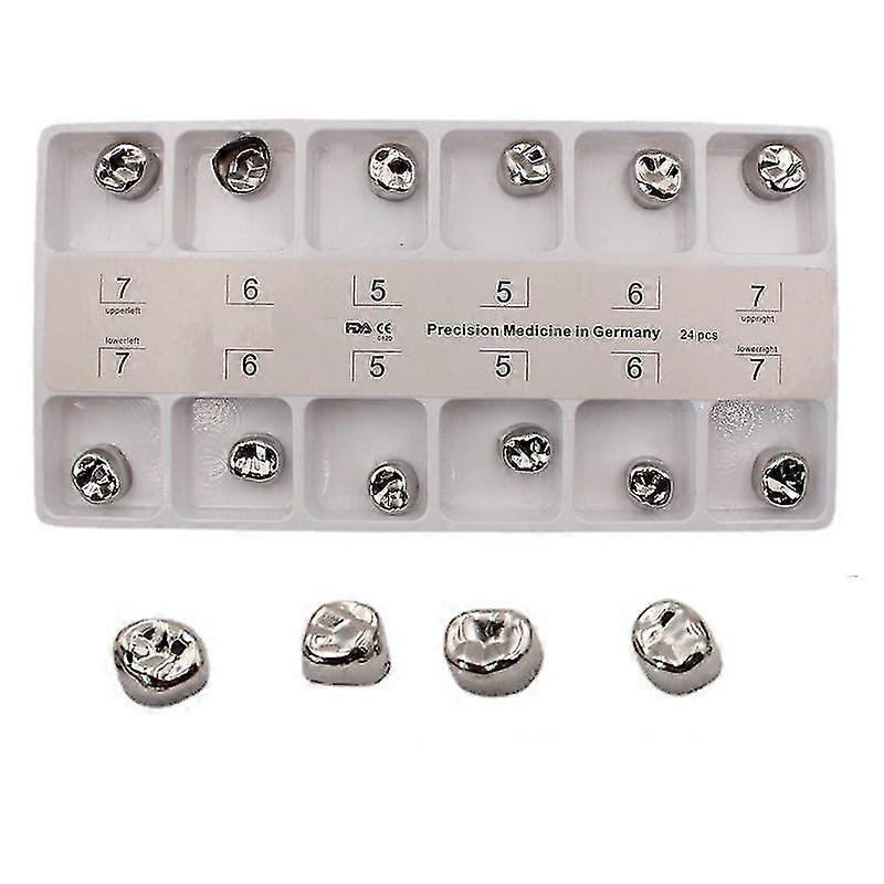 12pcs Stainless Steel Dental Teeth Crown For Kids/adult Temporary Crown Dentistry Supplies