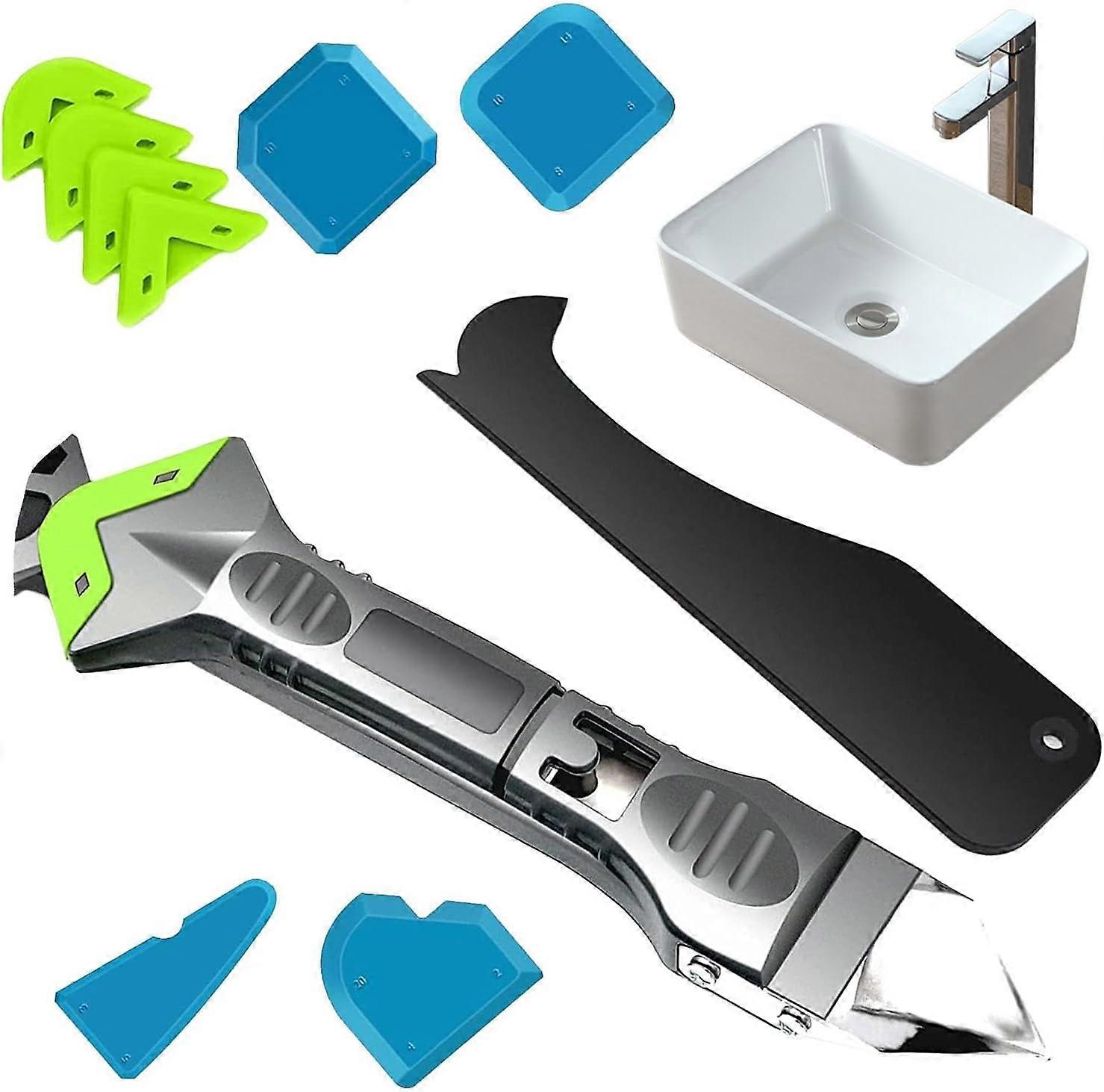 ant Finishing Tool5-In-1 Finishing Tool ant Scraper Caulk Finisher - 5 Replacement Pads Removal Tool with Metal Tip for ow Sink s
