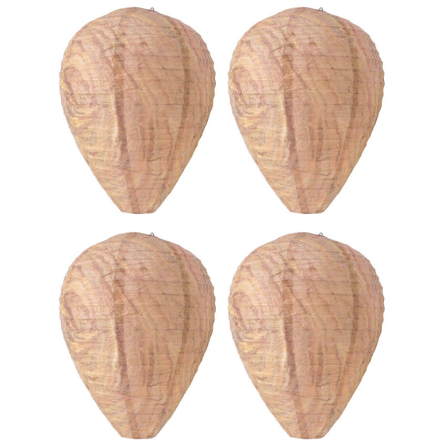 4PCS Wasp Nest,Decoy Hanging Wasp Nest Paper Decoy Safe Trap Effective Friendly Paper Wasp Nest for
