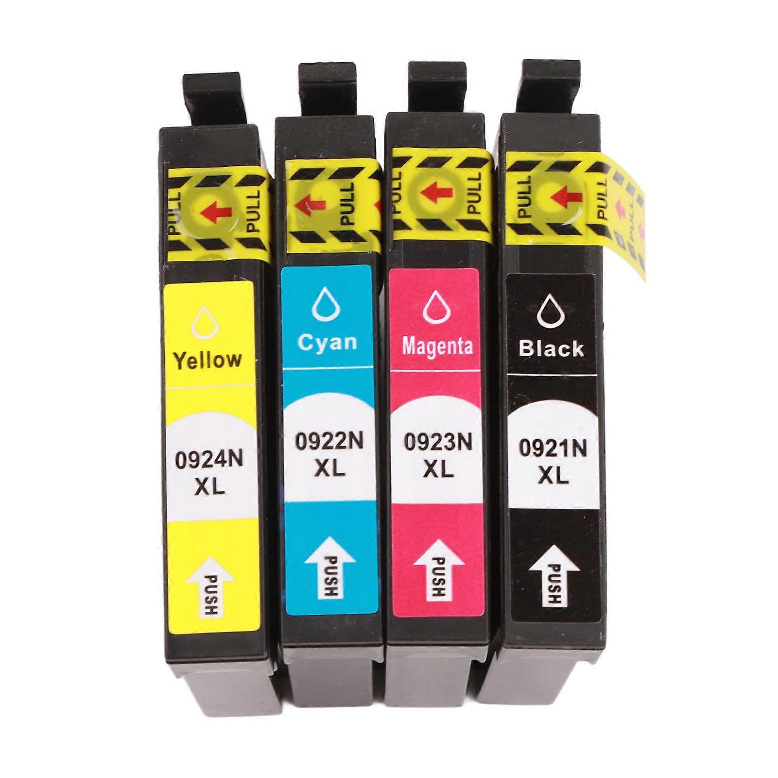 4Pcs Ink Cartridge BK C M Y Clear Fadeless Print 400 Pages Printer Cartridge for Stylus T26 T27 TX106 Printer