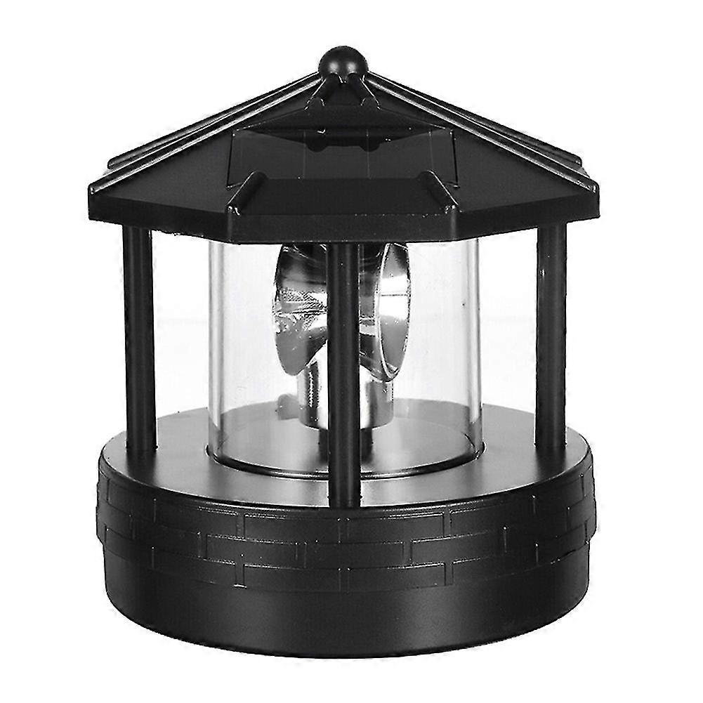 solar light lighthouse shape table desktop rotating light plastic led light outdoor garden lamp