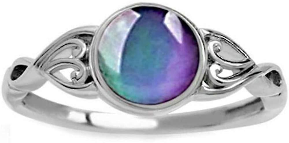 sunrain round shape simulated moon stone color changing mood ring