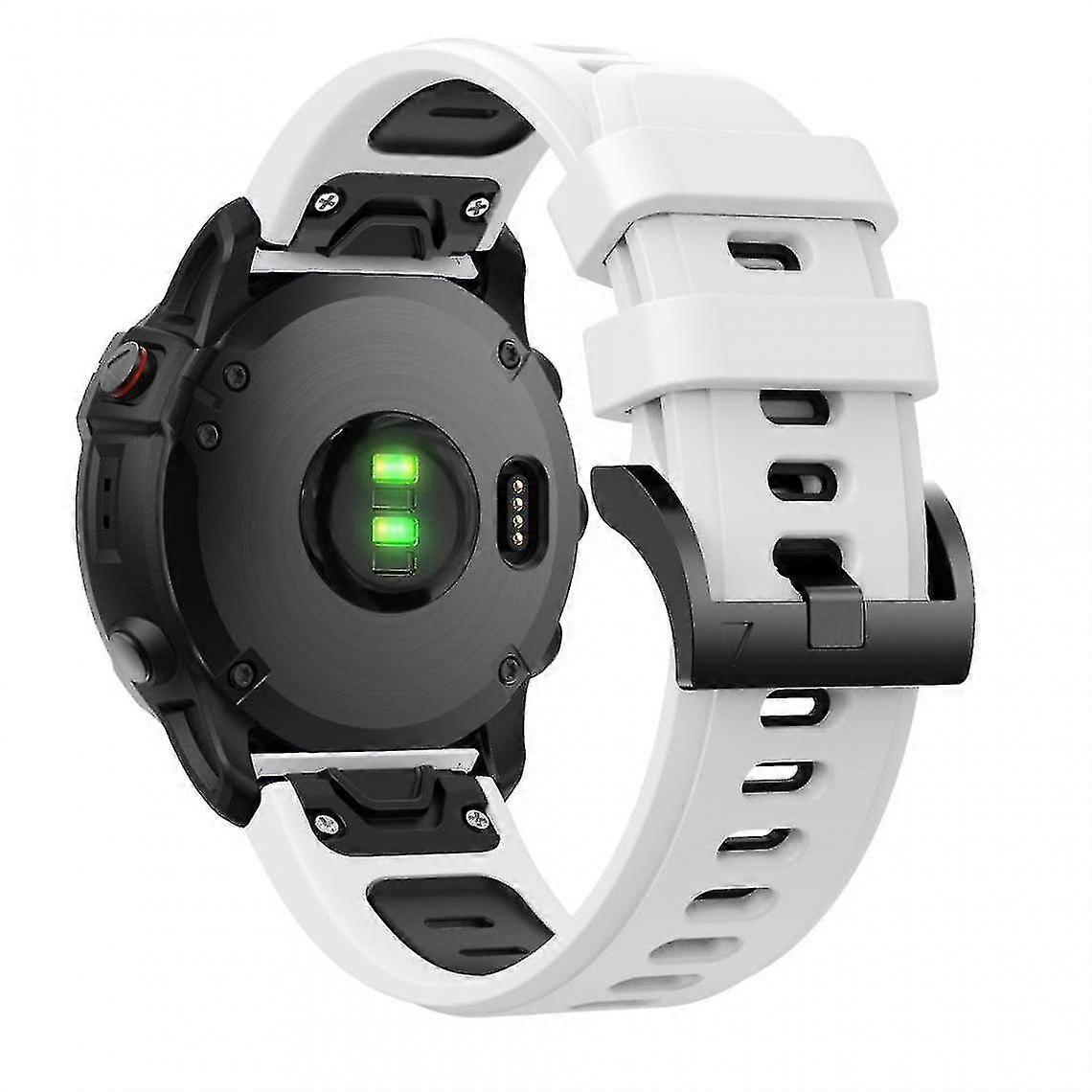 white / black two-tone adjustable quick release silicone watch band st