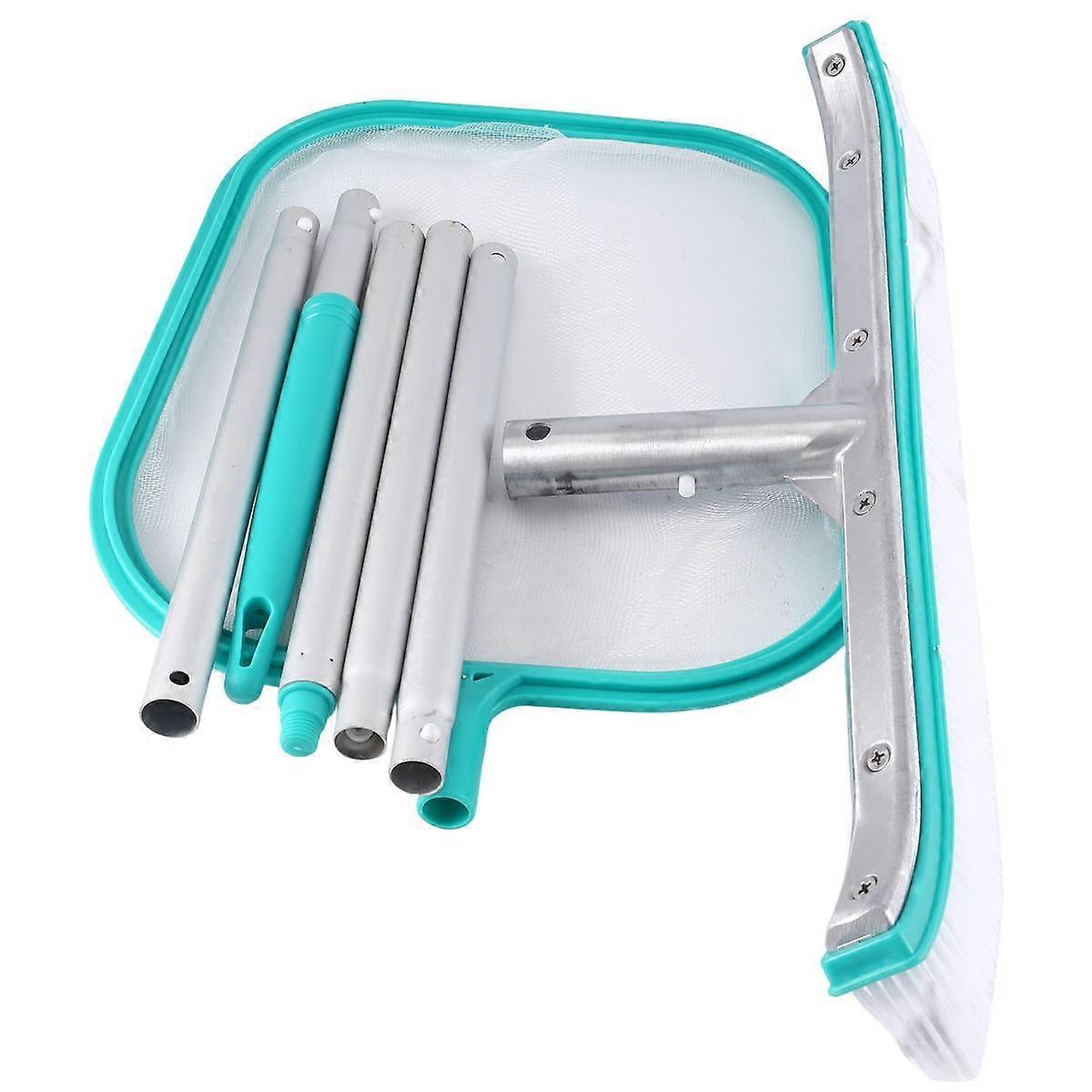 Pool Maintenance Kit with Leaf Skimmer Net,Telescopic Pole-18In Scrub Brush,Clean Sweep Debris From