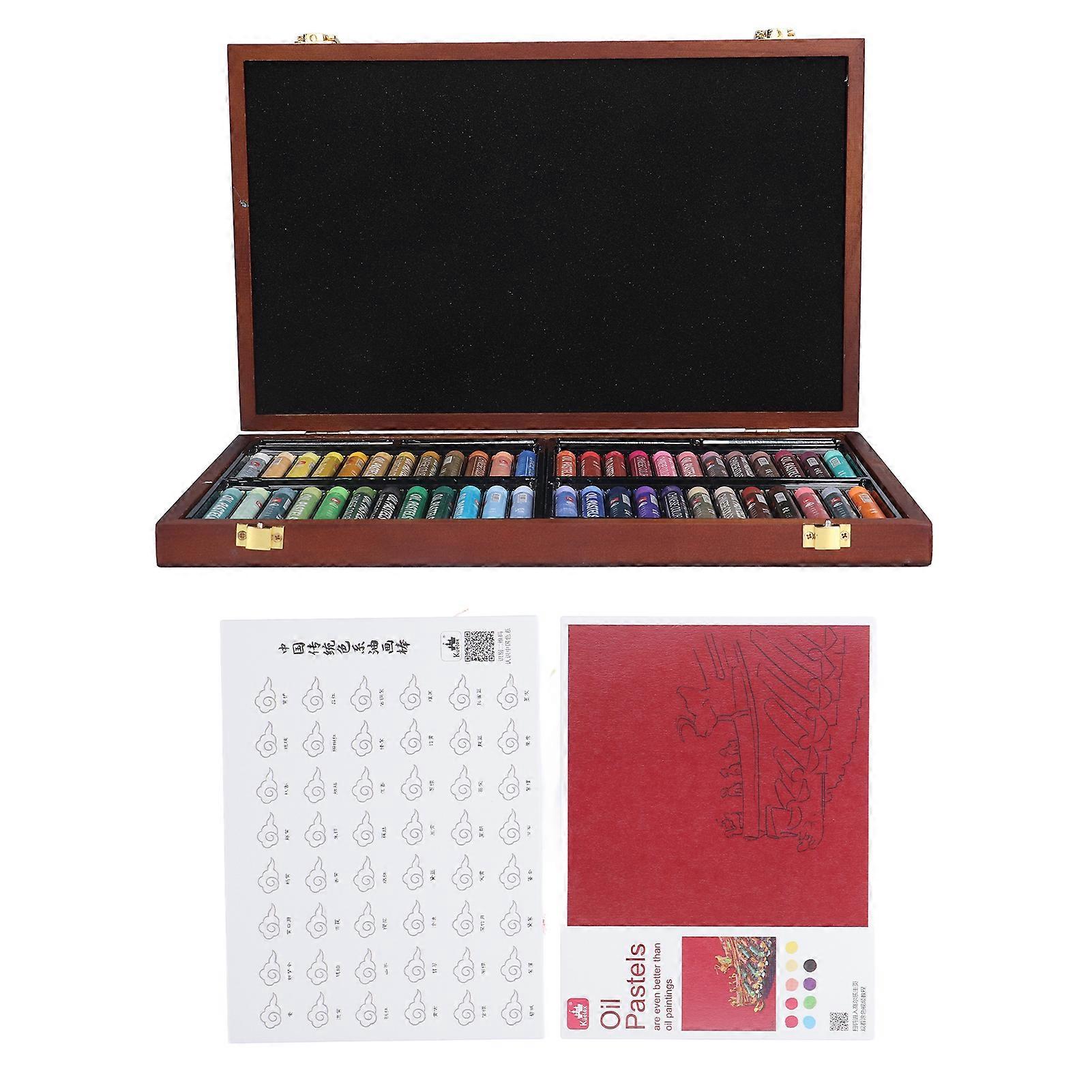 52pcs Oil Pastels 48 Colors Soft Touch Glossy Uniform Attractive Safe Reliable Art Accessories for Indoor Outdoor