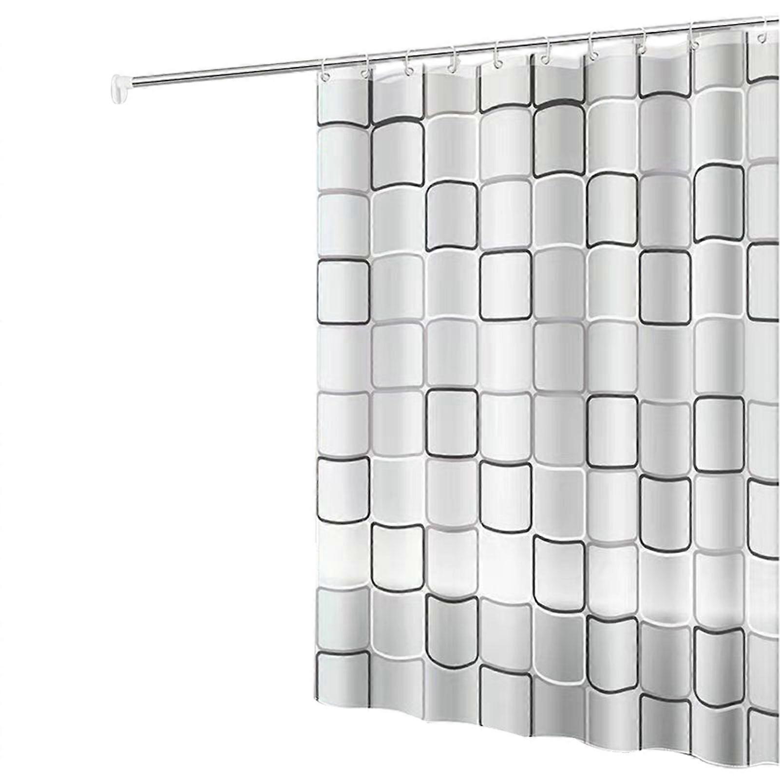 Waterproof Shower Curtains Thicken PEVA Fabric Long Bath Curtain Quick Drying Curtain Liner with Hooks for Home