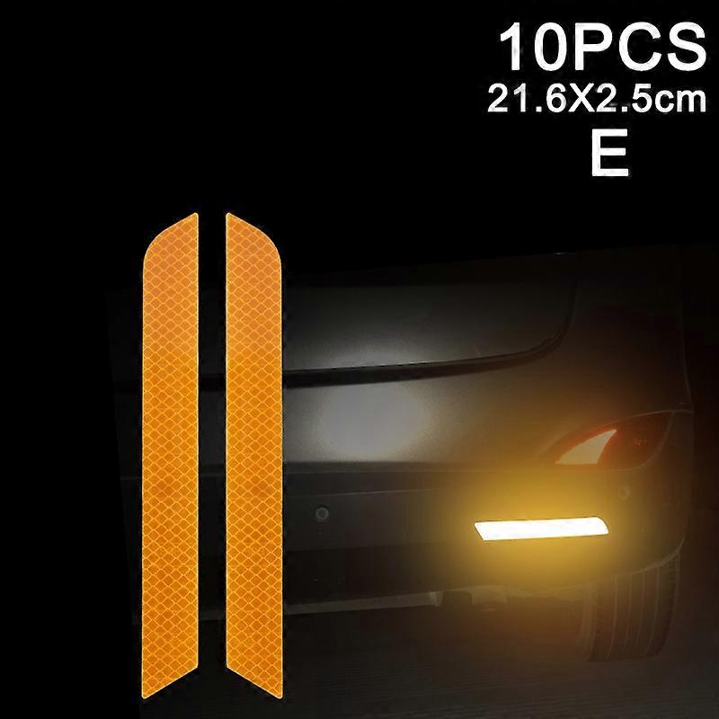 10pcs Car Door Sticker Decal Warning Tape Reflective Sticker Reflective Strip