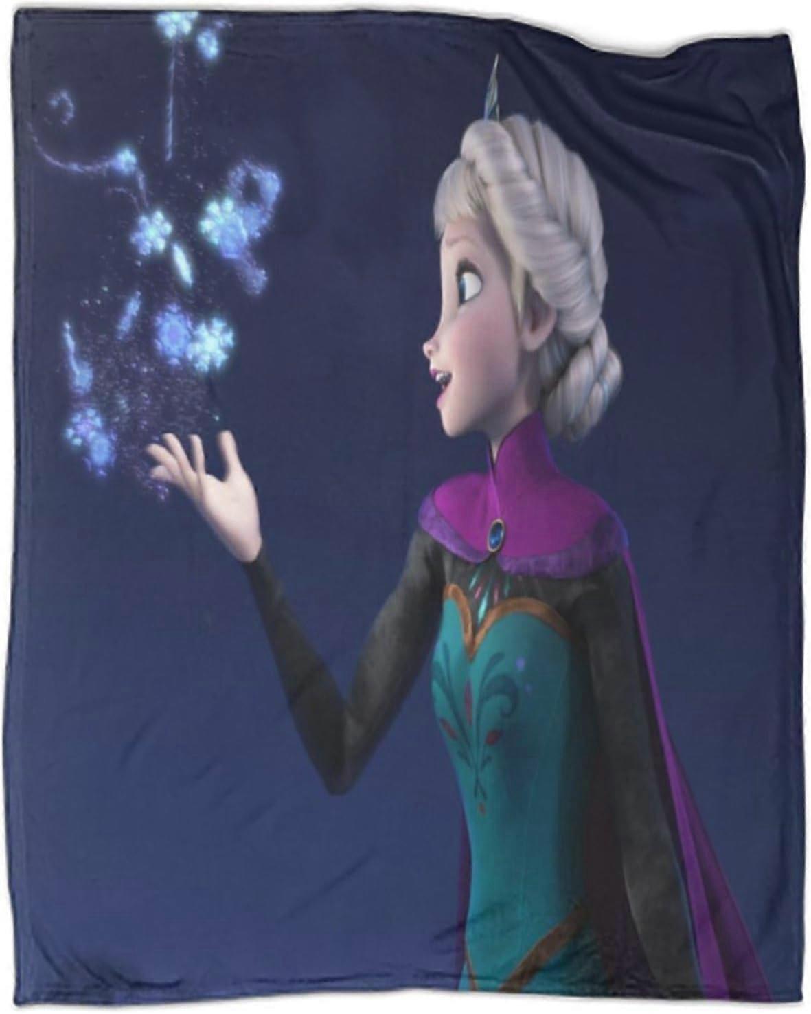 Frozen Blanket Throws,Flannel Throw Animated Movies for Couch Sofa Bedroom Chair Home Decor,Lightweight Pattern Travel Throw Blanket for Women Men Adu