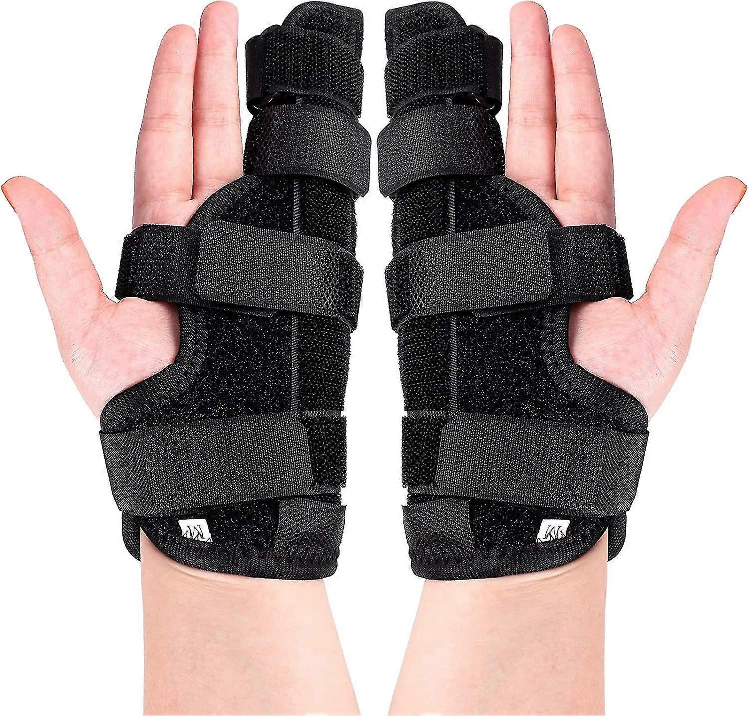 2 Pack Boxer Finger Splint Padded Support Brace Boxer Fracture Splint Metacarpal Finger Splint Hand Brace For Trigger Finger
