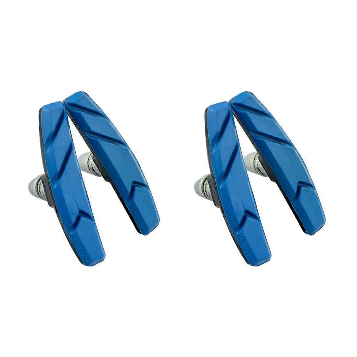 Bike Brake Pads Set, Silent Brake Shoe Pads for Mountain Bike and Fixie, Blue Bicycle Brake Accesso