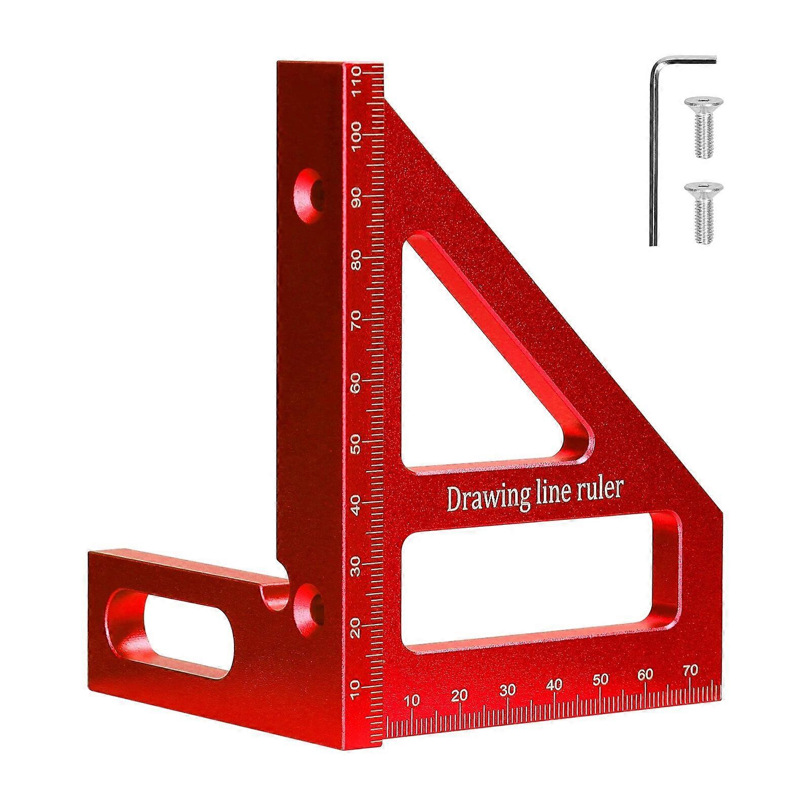 Aluminum Alloy Multi Angle Measuring Ruler Woodworking Square Protractor 45 90 Miter Triangle-Ruler Utility Scribing Gauge