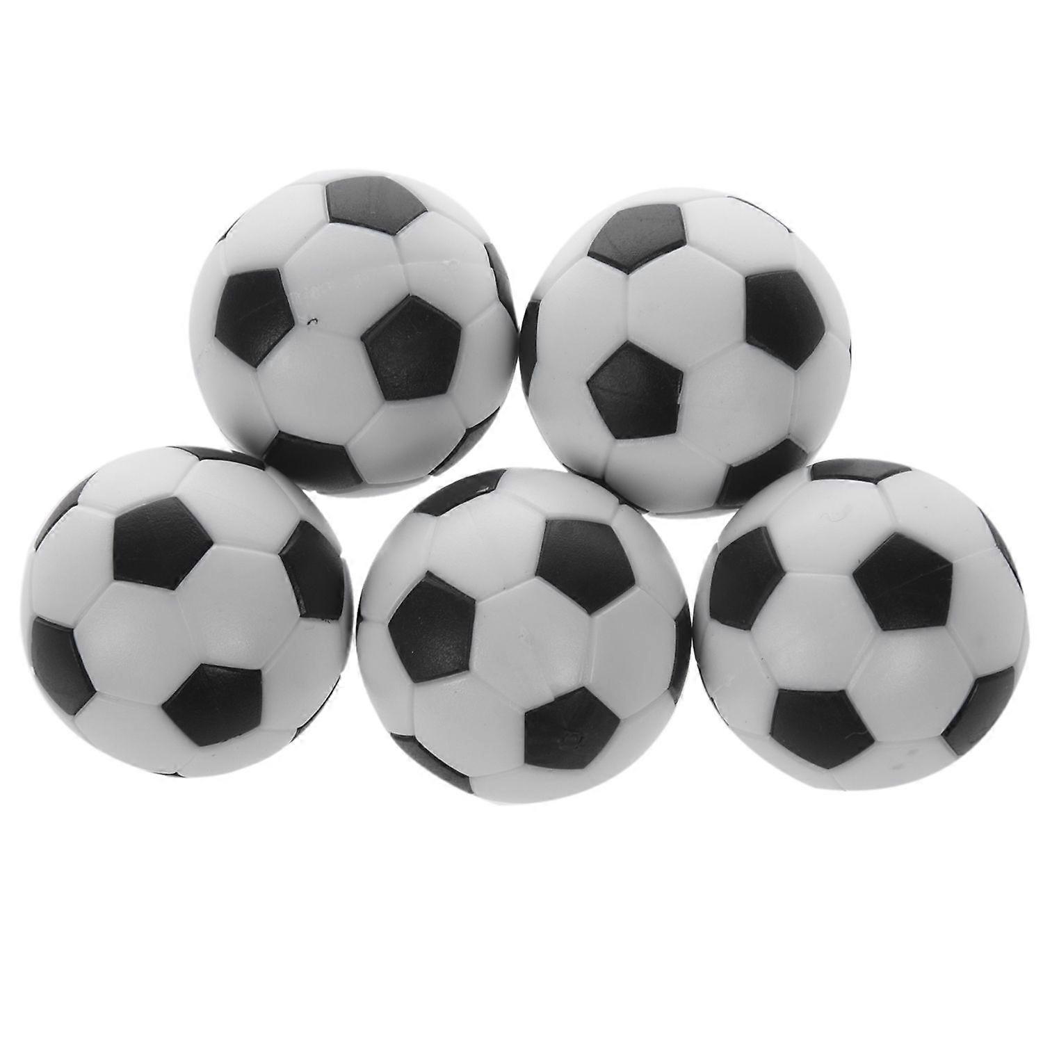 5x Plastic 32mm Soccer Indoor Table Football Ball Replace Black+white