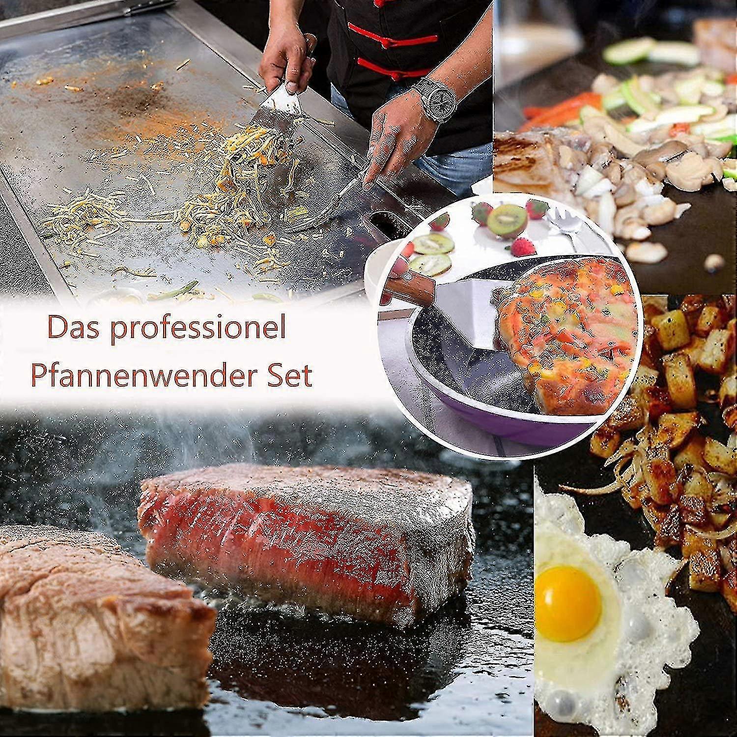 Stainless Steel Spatula Set, Cooking And Grill Utensils, Smooth And Perforated