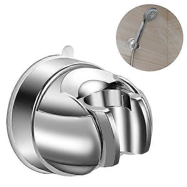 Adjustable Shower Head with Suction Cup Holder - Easy Installation, Durable ABS, 4 Adjustable Positions, Silver