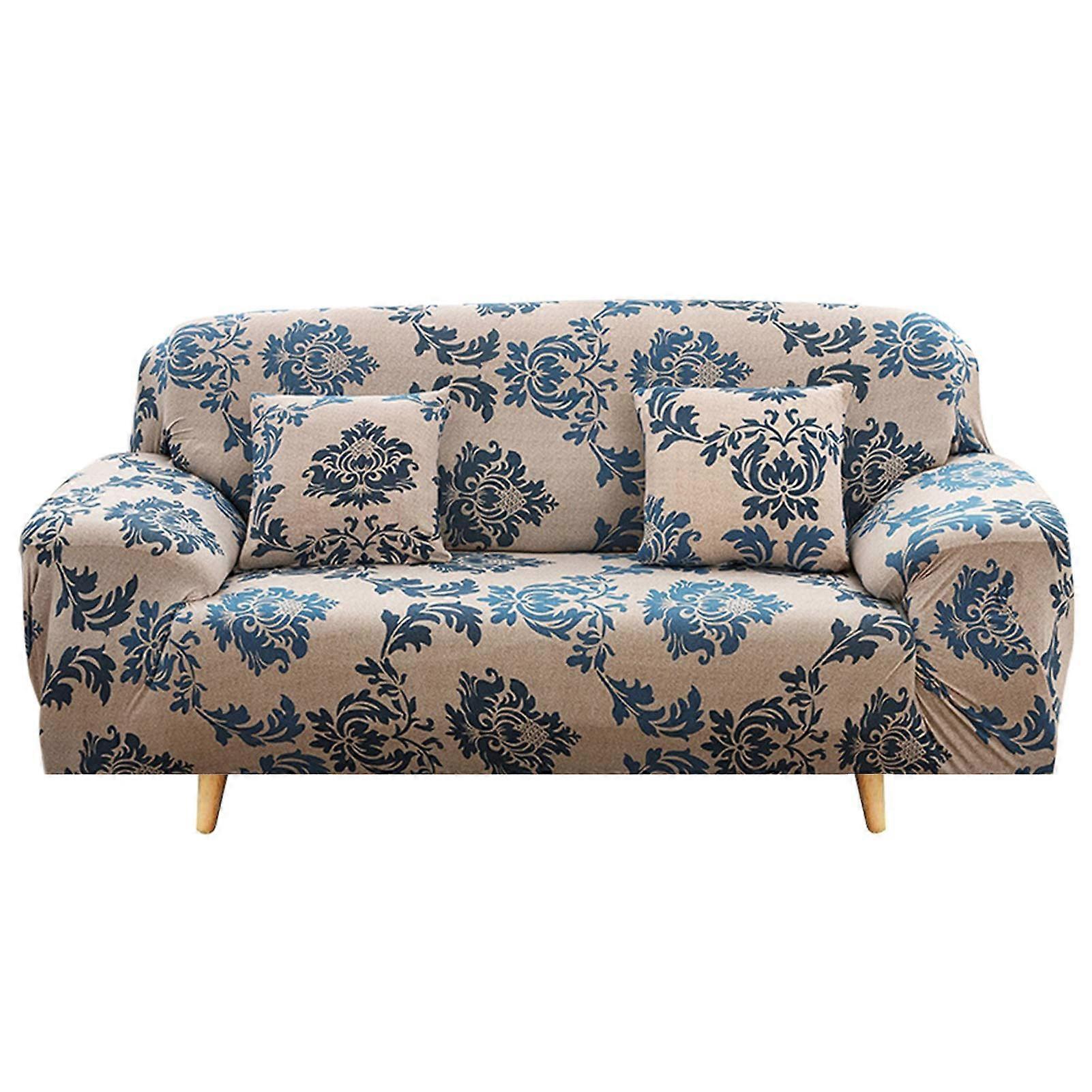 Sofföverdrag Högt stretchigt elastiskt tyg sofföverdrag fåtölj sofföverdrag polyester spandex möbelskydd (2-sits)D