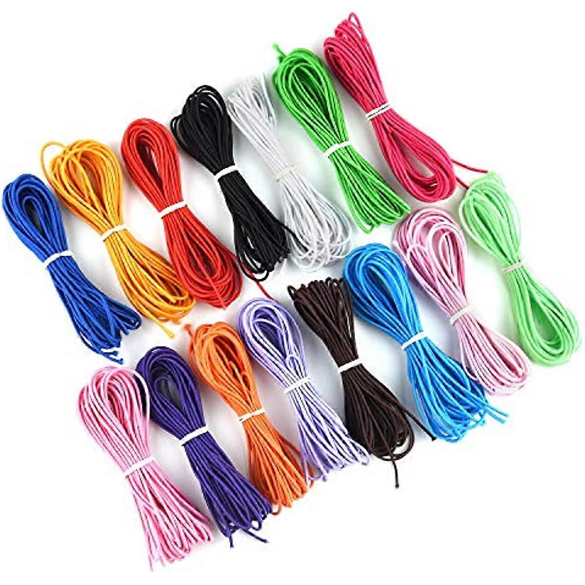 Coloured Elastic Cord 1mm Elastic String Bracelet Elastic 15 pcs x 4m
