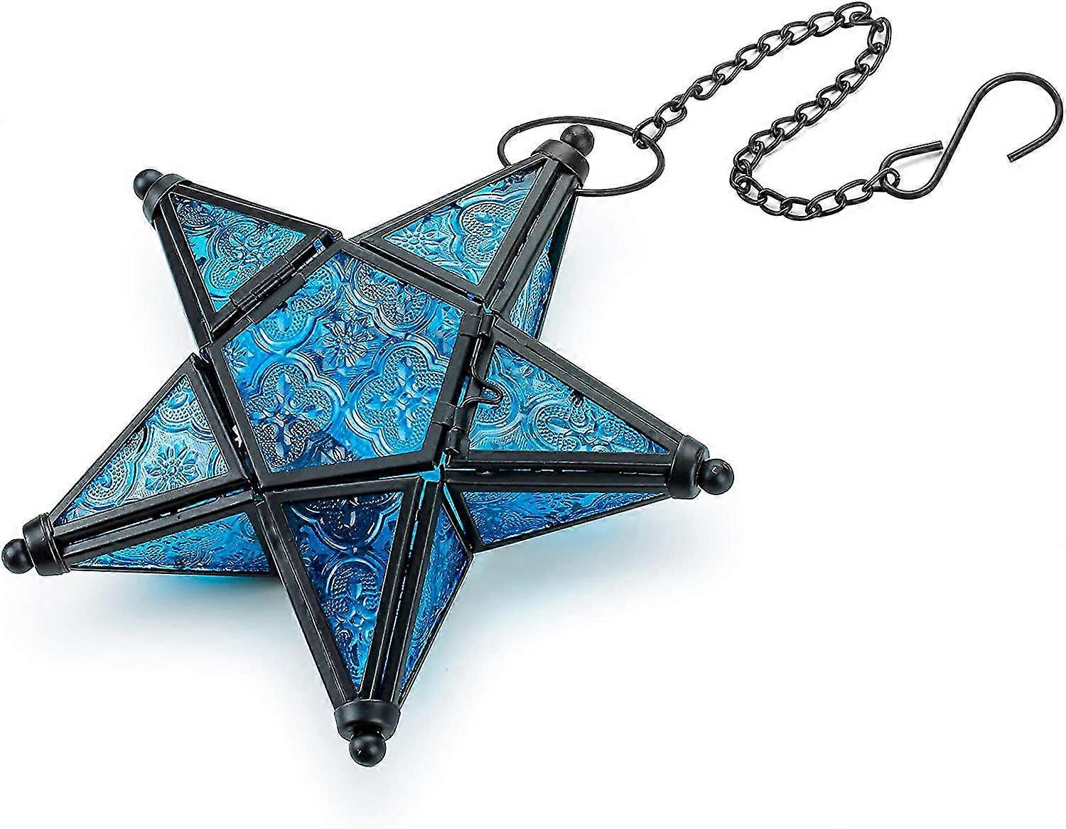 Candle Lantern Window Decoration Hanging Ornaments - Blue