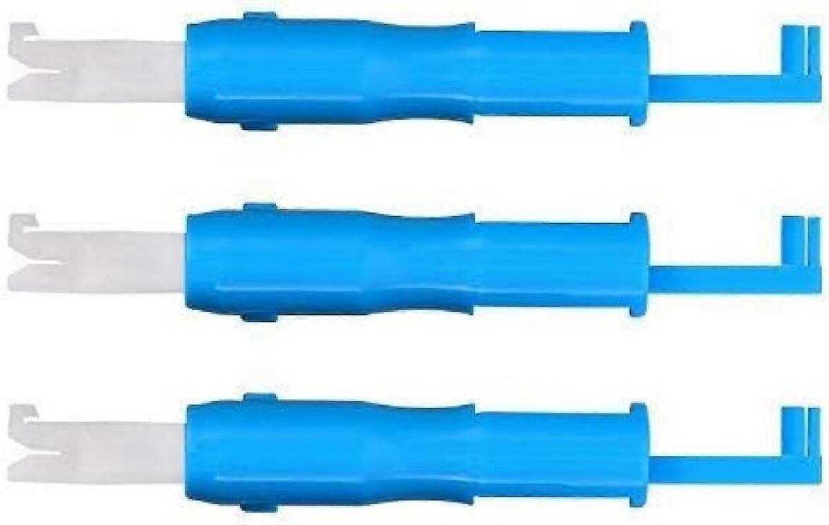3 Pieces Sewing Needle Inserter Automatic Needle Threader Needle Threading Tool for Sewing Machine (Blue and White)