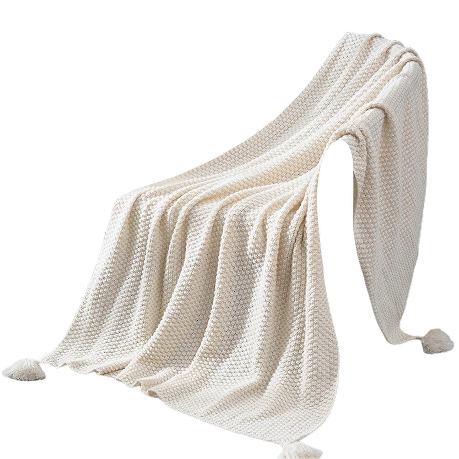 100% Cotton Waffle Weave Bed Blanket Soft Breathable Blanket Lightweight Moisture Absorbent Throw Blanket for Couch Bed Office