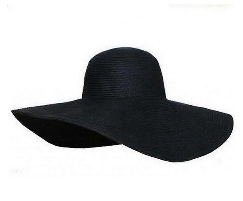 Bred Stor Rand Hat Diskette Fold Sommer Sort