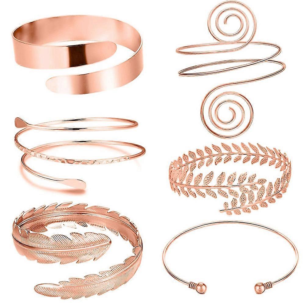 6 Pcs Arm Cuffs, Upper Arm With Cuff Bracelets,adjustable Armband Set