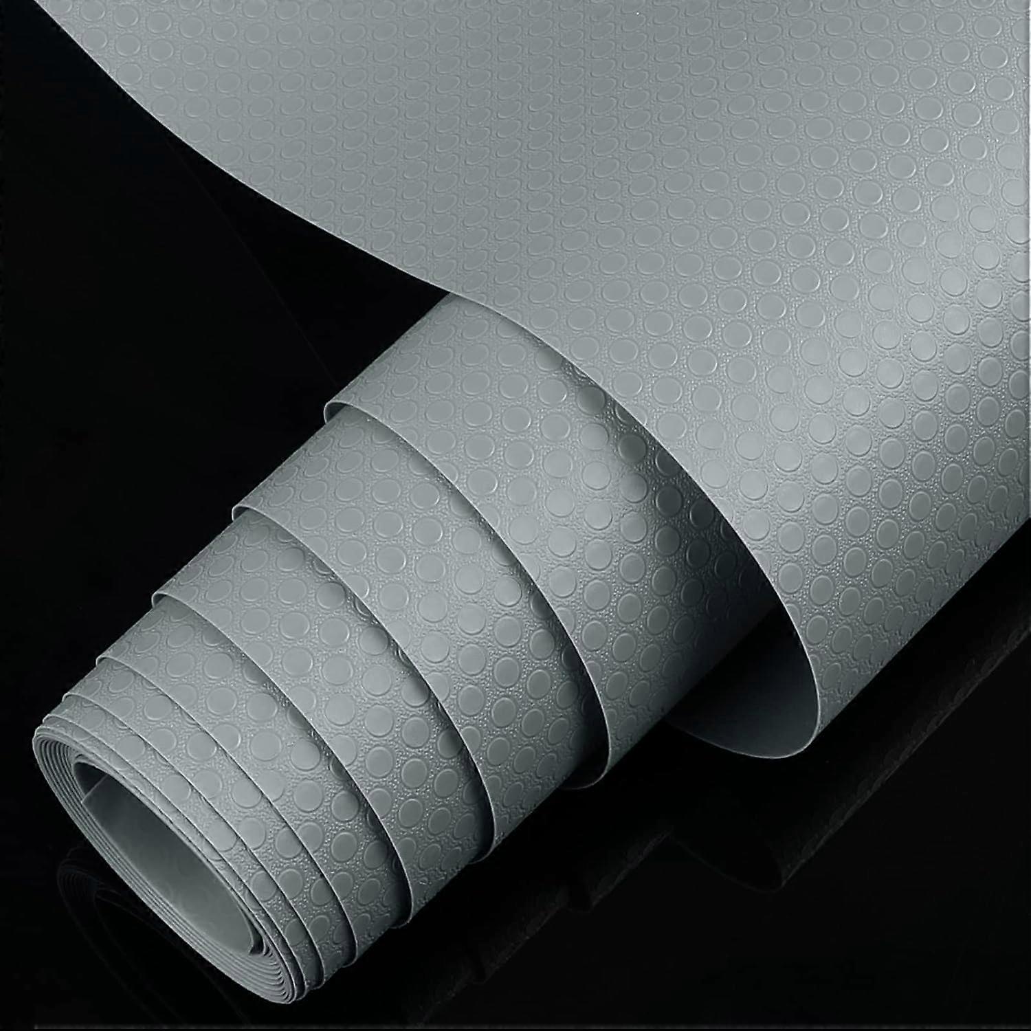 Grey Non-stick DIY Drawer Mat for Refrigerator Cupboard Fridge Shelf, EVA Plastic Protection for Kitchen Sink 0.45*1.5m