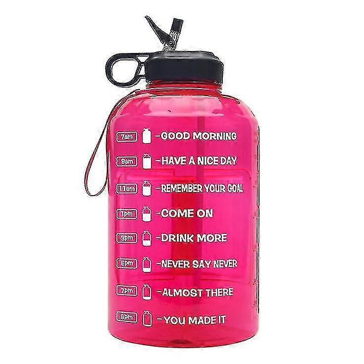 3.78l Large Water Bottle Hydration With Motivational Time Marker Reminder