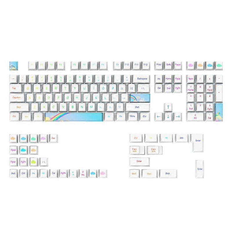 108 Keys PBT Keycaps Cherry Profile Electronics Game Rainbow Dye Sub Mechanical