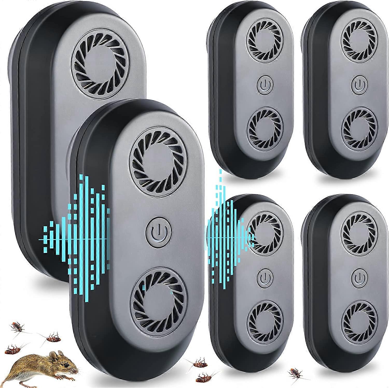 6 Pcs Ultrasonic Pest Repeller Pest Repellent Ultrasonic Plug in Ultrasonic Mouse Repellent Electronic Pest Control Device