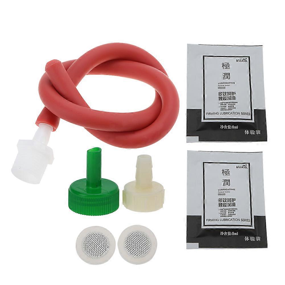 Household Soft Silicone Anal Cleaner Enema Tubing Vaginal Cleaning Kit Red 50cm