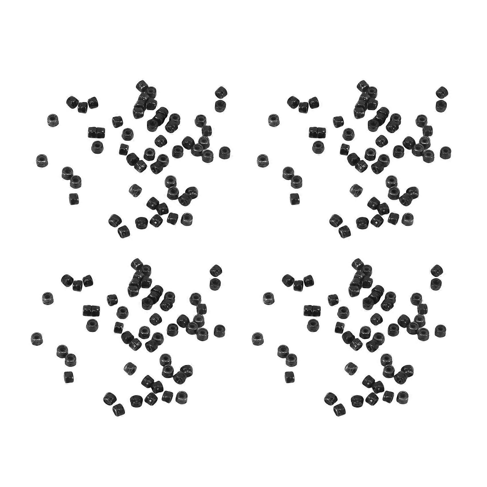 M2 Zinc Plated Nylock Nylon Insert Hex Lock Nuts Black 200Pcs