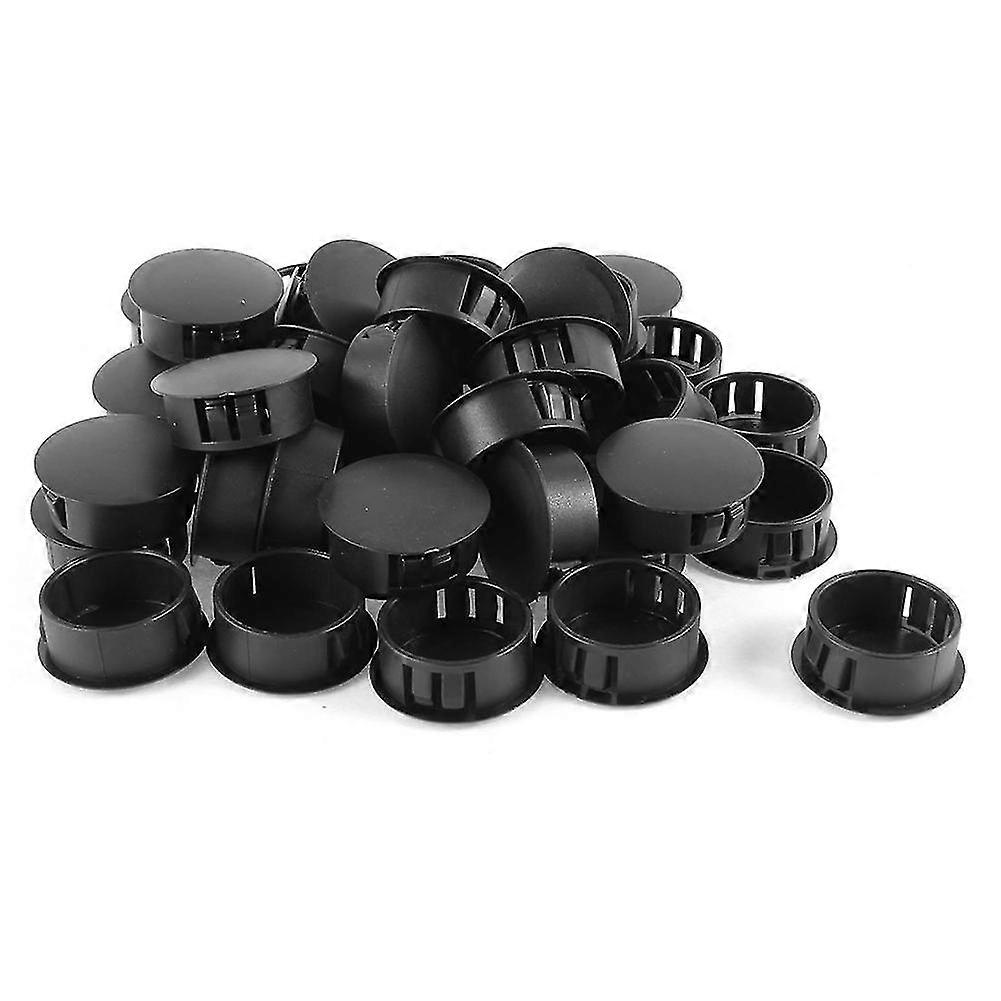 40 Pcs Plastic Locking Panel Plugs Hole Cover 2.5cm 25mm Dia. Black
