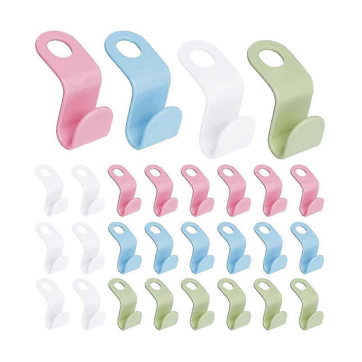 48-piece Clothes Hook Connection Hook, Folding Hook, Hanger Link Buckle, 4 Colors