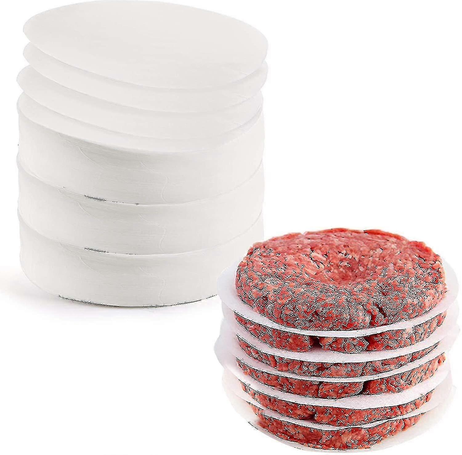 Burger Diskler, 500 Adet, Yuvarlak, 12cm, Burger Press ve Geçmiş için Yapışmaz Parşömen Kağıdı