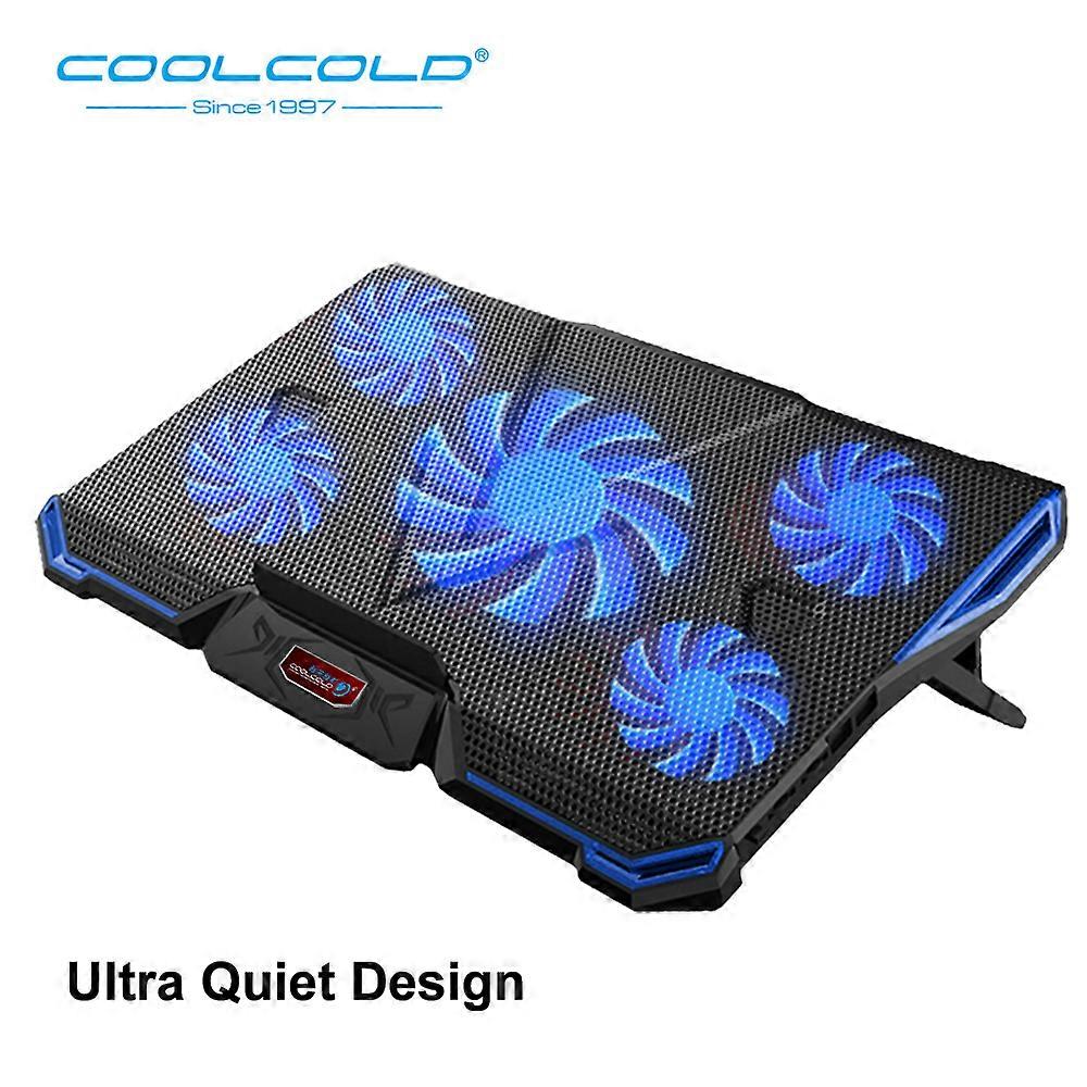 Adjustable Angles Laptop Cooler Ergonomic Notebook Cooling Pad With Five Led Fan For 11'' 15.6'' 17''Notebook Tablet PC