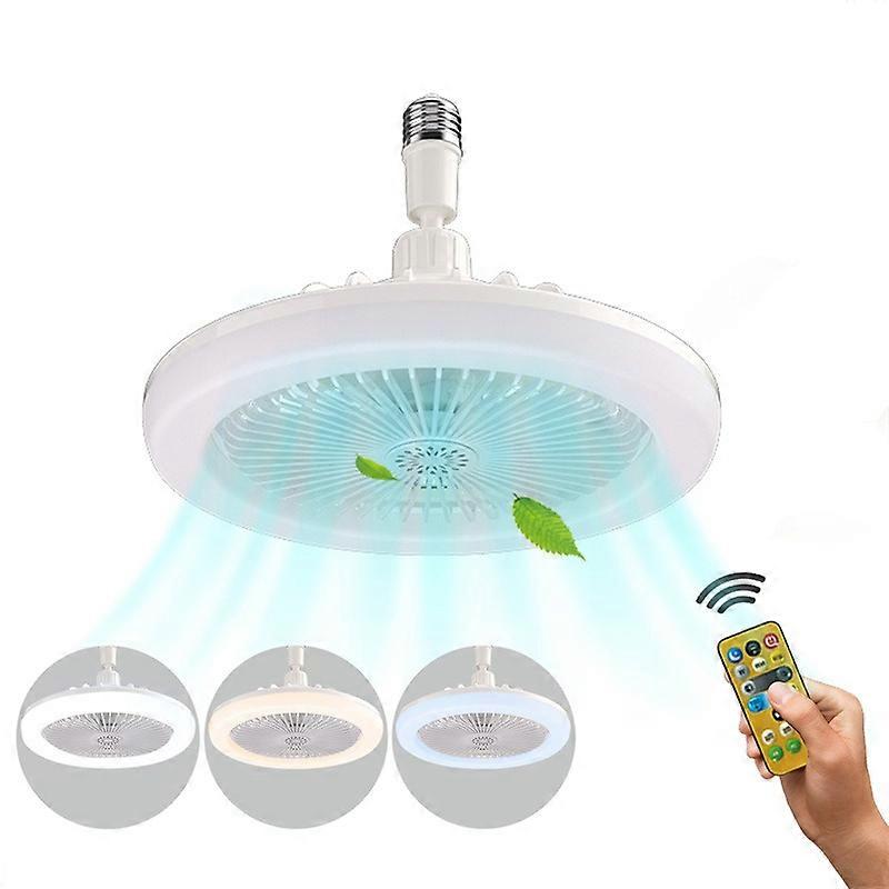 30W Ceiling Fan E27 With Led Light And Remote Control 360 Rotation Cooling Electric Fan Lamp Chandelier For Room Home Decor