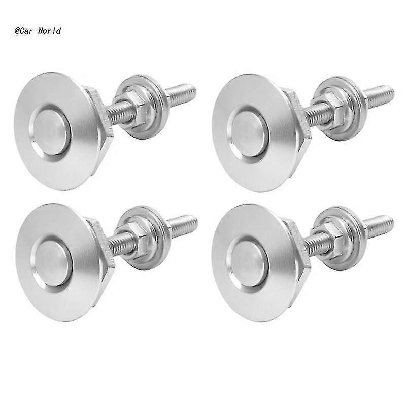 Universal Aluminum Bumper, 4 Parts, Vehicle Hood Pins, License Plate, Locking, Clip, Push Button, Cap, Quick Clearance Lock, Universal Diameter