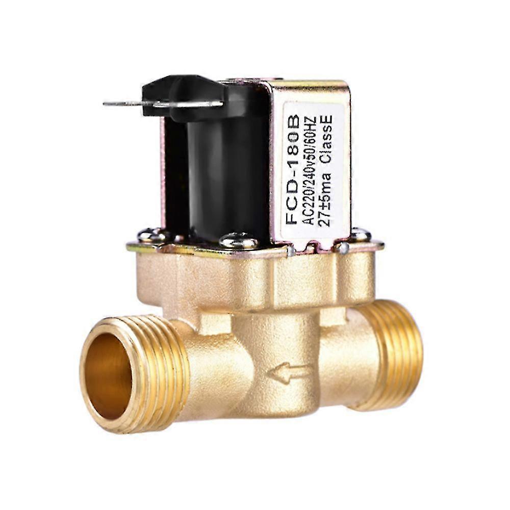 صمام المياه 1/2 "AC 220V عادة مغلقة النحاس الملف اللولبي الكهربائية 2 طريقة صمام الملف اللولبي للمياه صمام تنظيم الضغط المغناطيسي