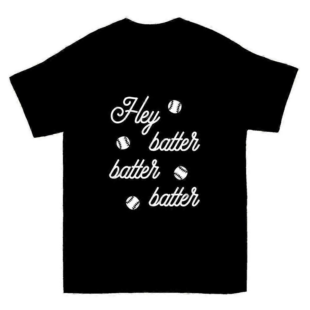 Hey Batter Cursive_White T-shirt