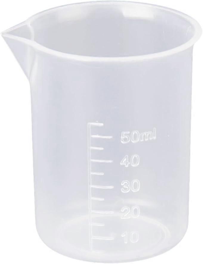 Kitchen Accessory 2 Pieces 50ml Clear Plastic Laboratory Measuring Cup Tool