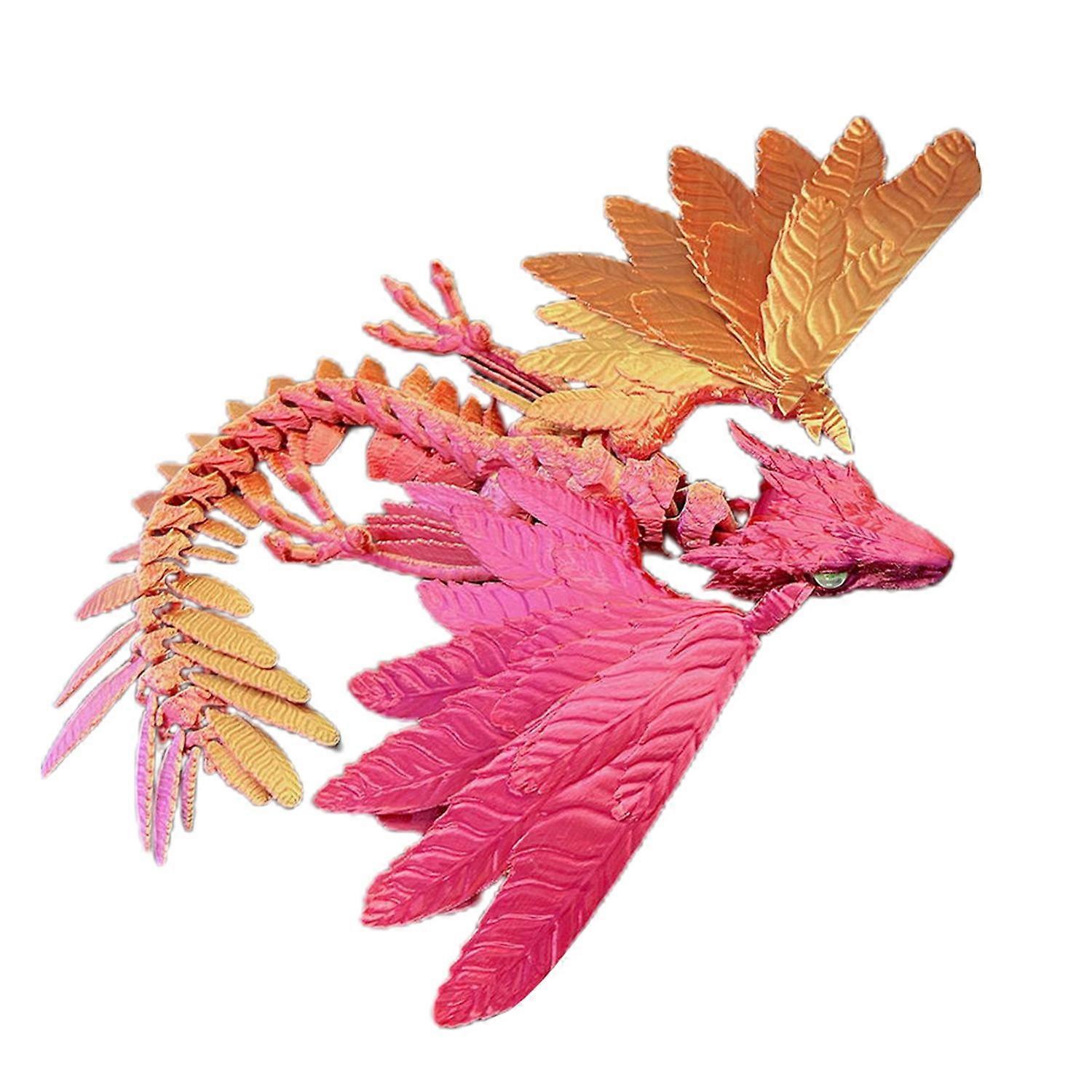 3D Printed Feathered Dragon Fidget Toy Movable Joints Flying Dragon Action Figure Articulated Dragon