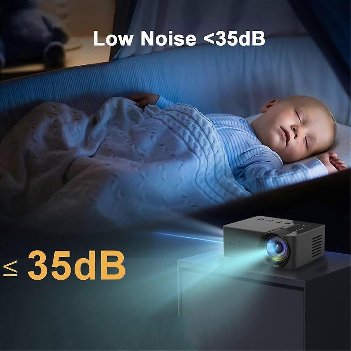 Projector LED HD 1080P Wireless Mobile Phone Mini Projector with Projector Stand Portable Home Theater Video Player-B