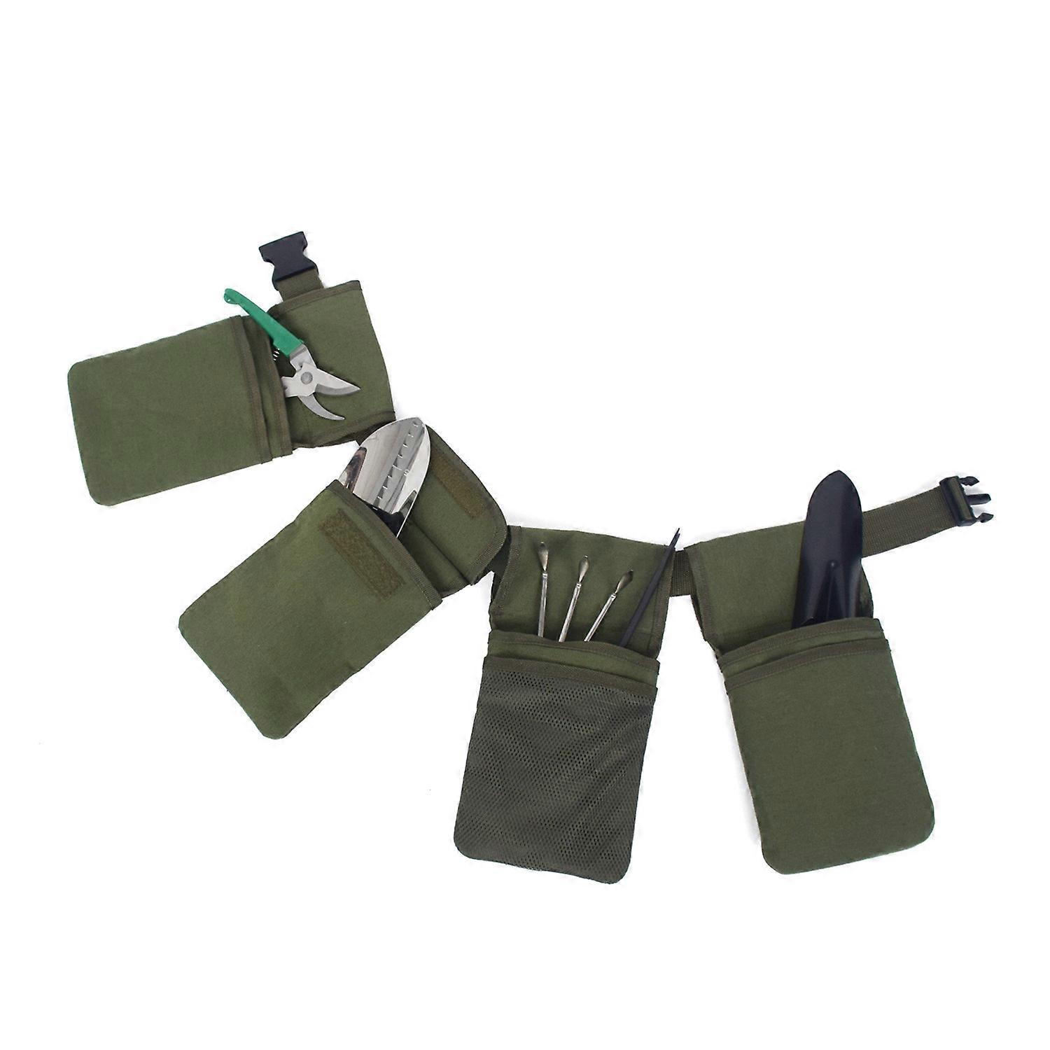Portable Gardening Tools Belt, Garden Tool Belt, Adjustable Garden Tool Waist Bag with 4 Slots, One of The Most Practical Garden Tool Pouch