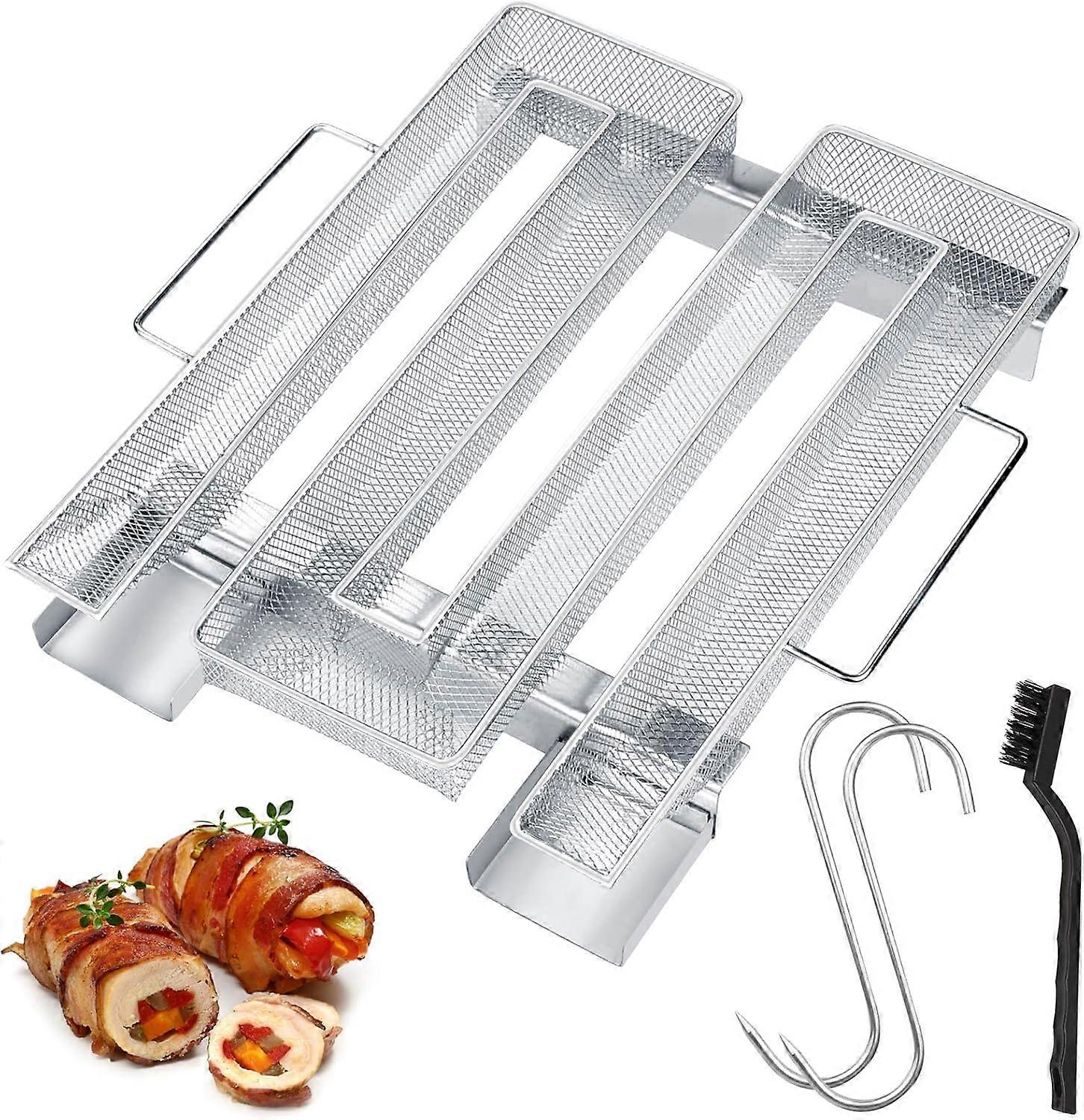 Udendørs grillrøgbakke, røgnetkurv i rustfrit stål, M-type