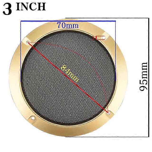 Golden 2 3 4 5 6.5 8 10 INCH Speaker Net Cover High-grade Car home mesh enclosure speakers Plastic Frame Metal iron wire grilles
