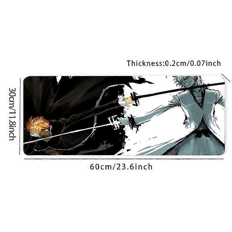Extra-Large Anime Fencing Mouse Pad - 31.4X15.7" Non-Slip Rubber Base, Stitched Edge Desk Mat For Gamers And Office Use - Perfect Gift For Boyfriend O