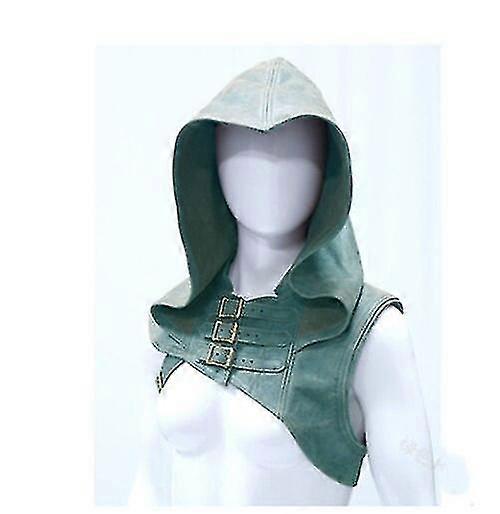 Medeltida renässans huva Kläder Läder kappa Hatt Justerbar Cosplay Kostym