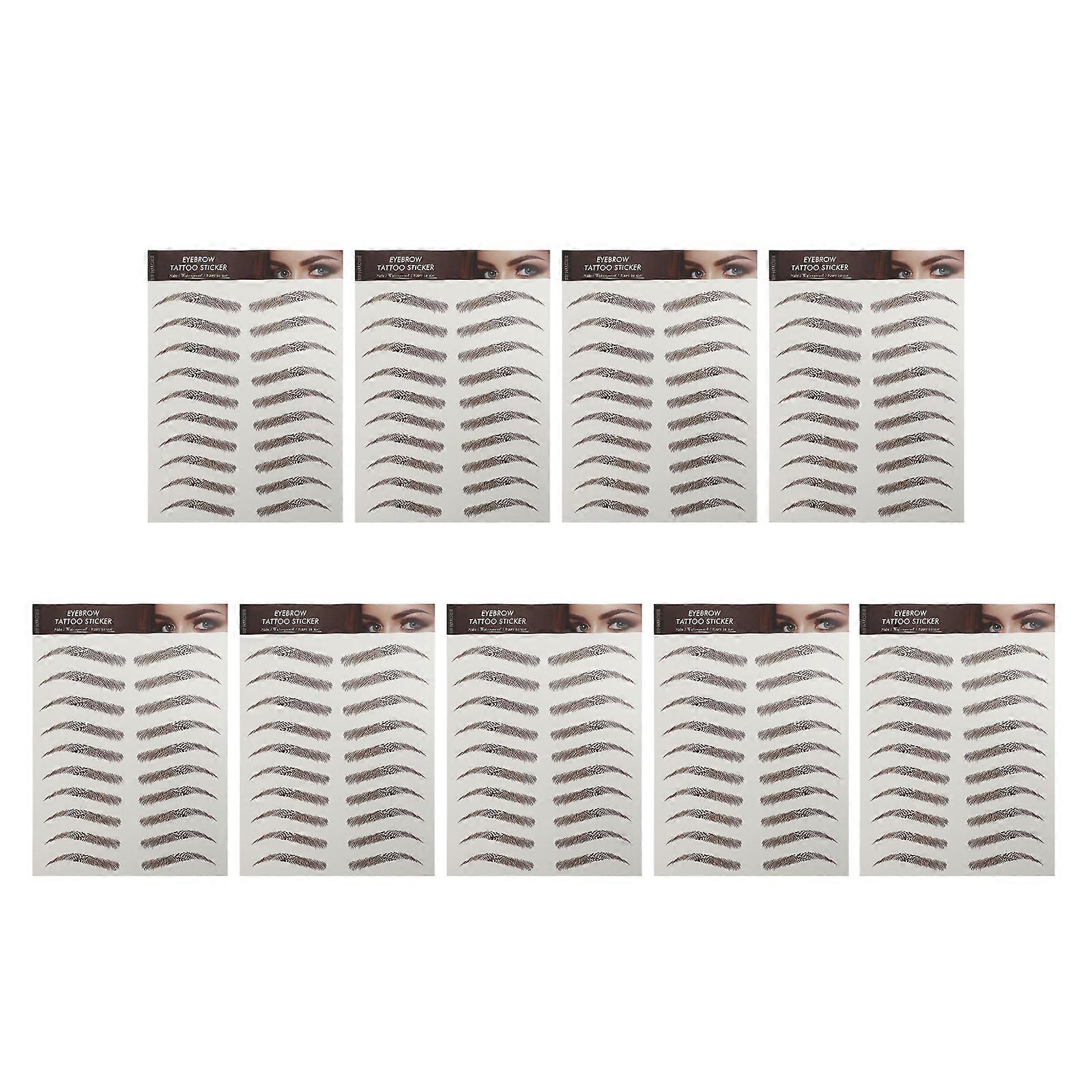 9 Sheets Eyebrows Sticker False Eyebrows Tattoos Temporary Eyebrows Tattoos