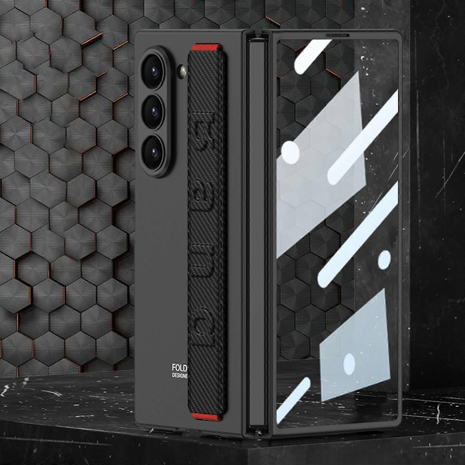 Z Fold 6 Case with Hand Strap, 360Protection Built-in Built-in Front Screen HD Explosion-Proof Glass Film Z Fold 6 Cover for Samsung Galaxy Z Fold5